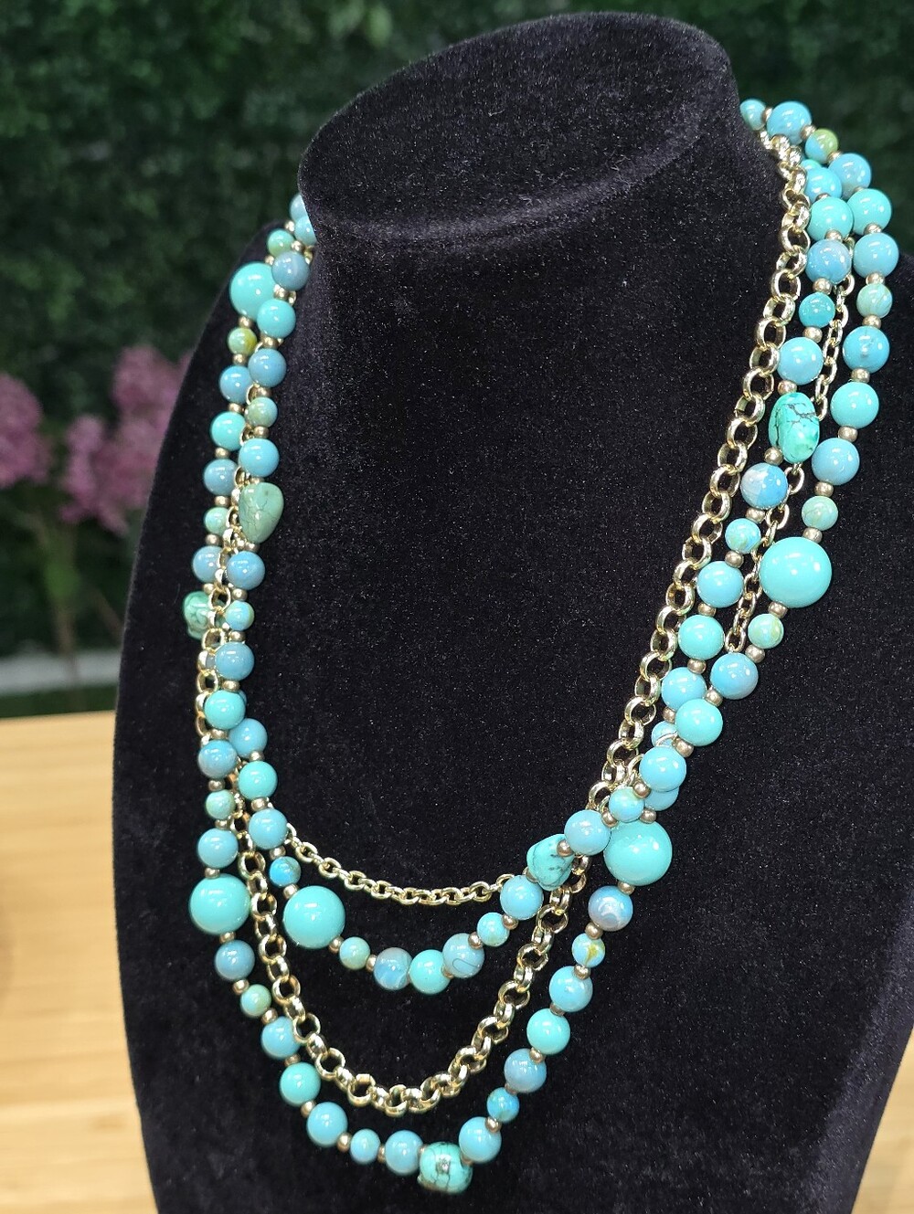 Turquoise Style Bead Layered Necklace - Women's Jewelry